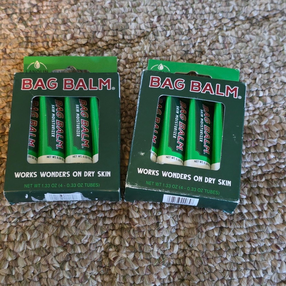 Bag Balm Skin Moisturizer 2 Pack 8 Tubes Total 0.33oz Each Travel Size Lanolin